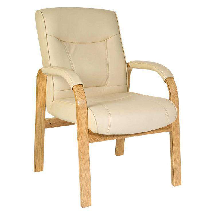 Teknik 8513MDK Knightsbridge Visitor Leather Chair in Cream