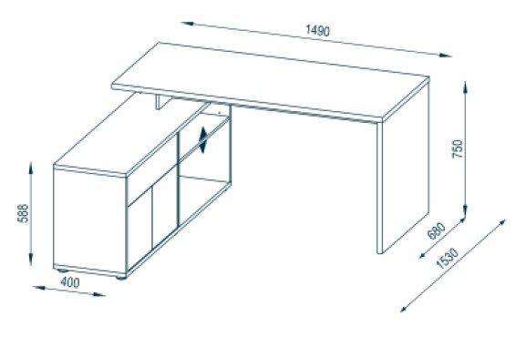 Black gloss 2024 corner desk